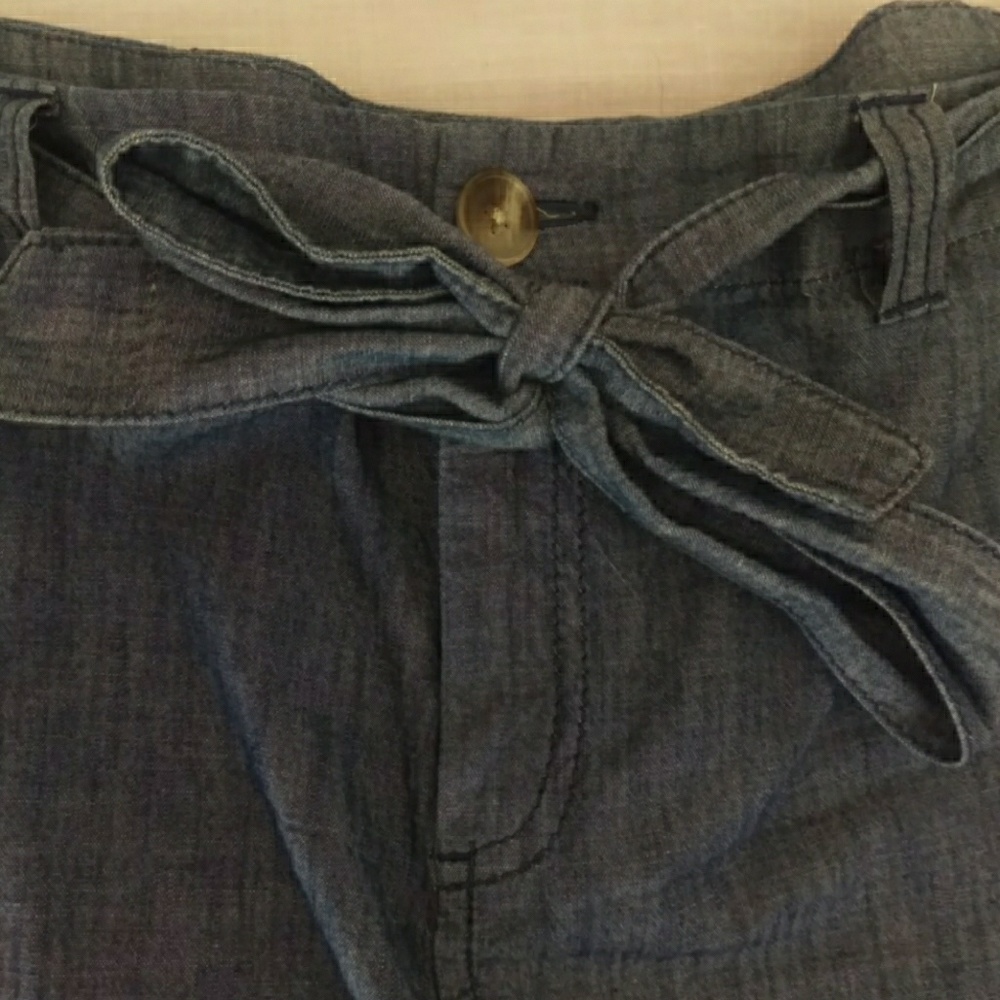 Old navy chambray denim zippered tie front skirt e - Picture 4 of 8